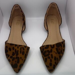 RAID Leopard Print Pointed D'Orsay Flats - Brown